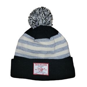 True Religion Nwot Pom Pom Beanie hat One Size